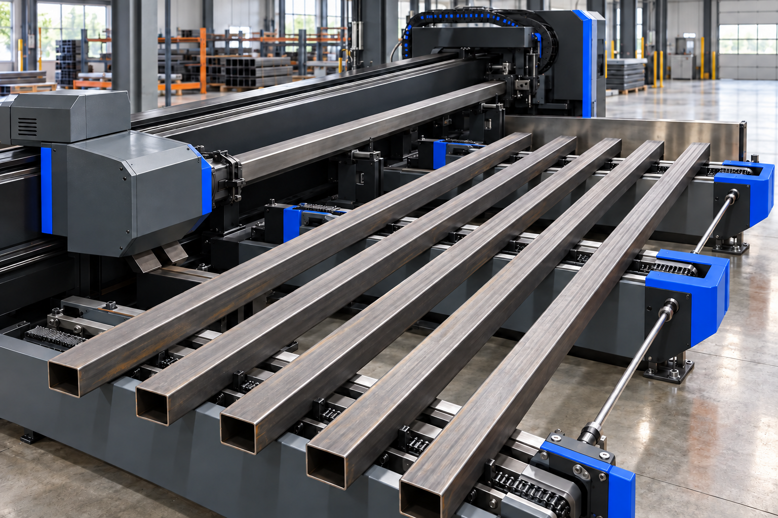 Automated material handling system for steel tubes