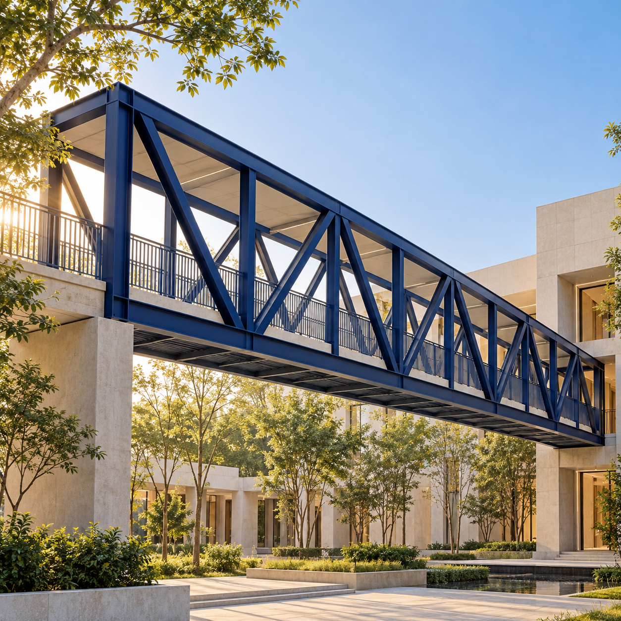 Architectural steel walkway concept rendering